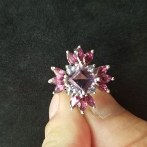 Cocktail Ring Amethyst/Tanzanites size 8